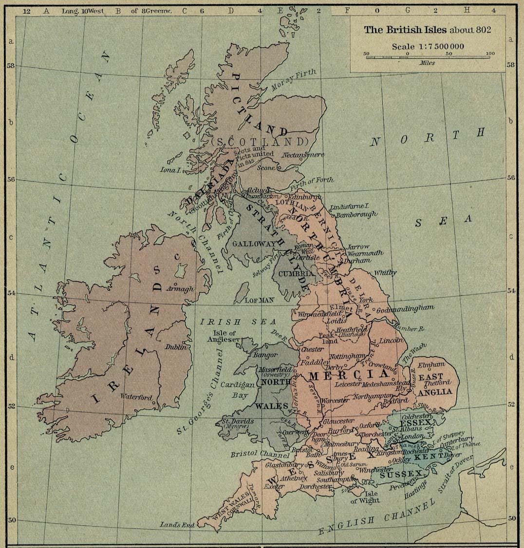 alte Karte von Großbritannien
