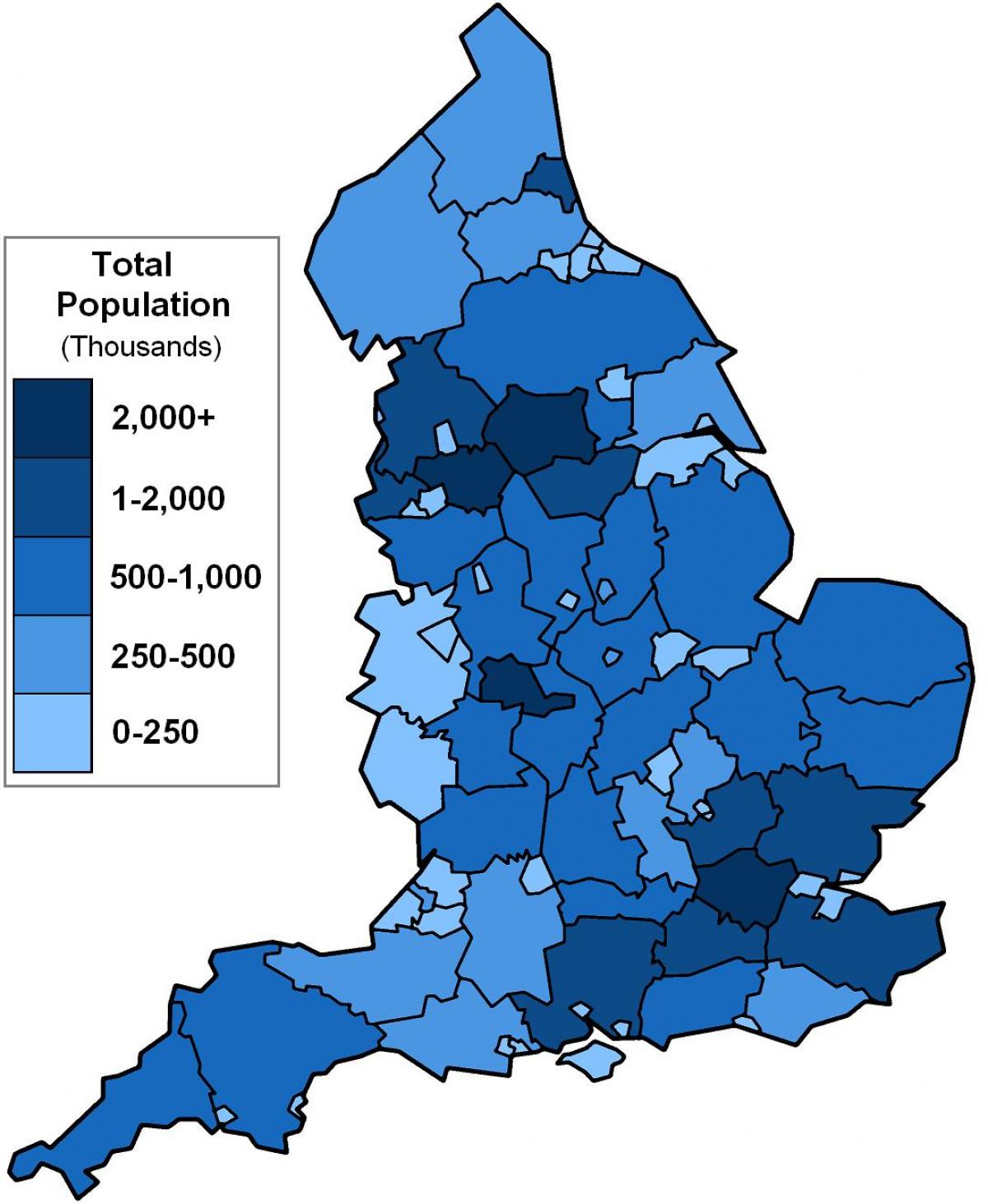 Bevölkerung in Großbritannienmap Karte der Bevölkerung in Großbritannien (Northern Europe
