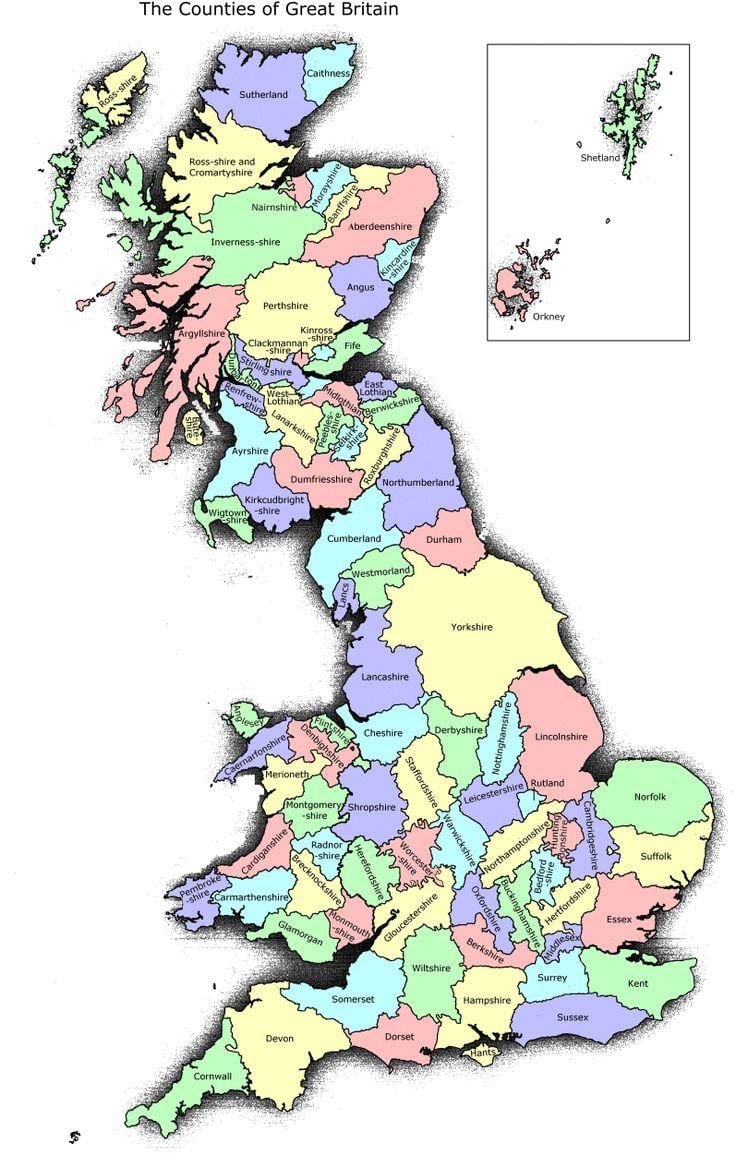 Großbritannien, Großbritannien-map