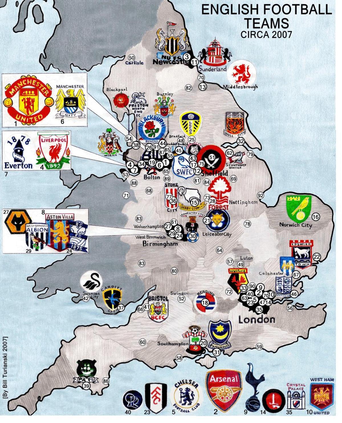 Großbritannien-Fußball-Vereine-Karte