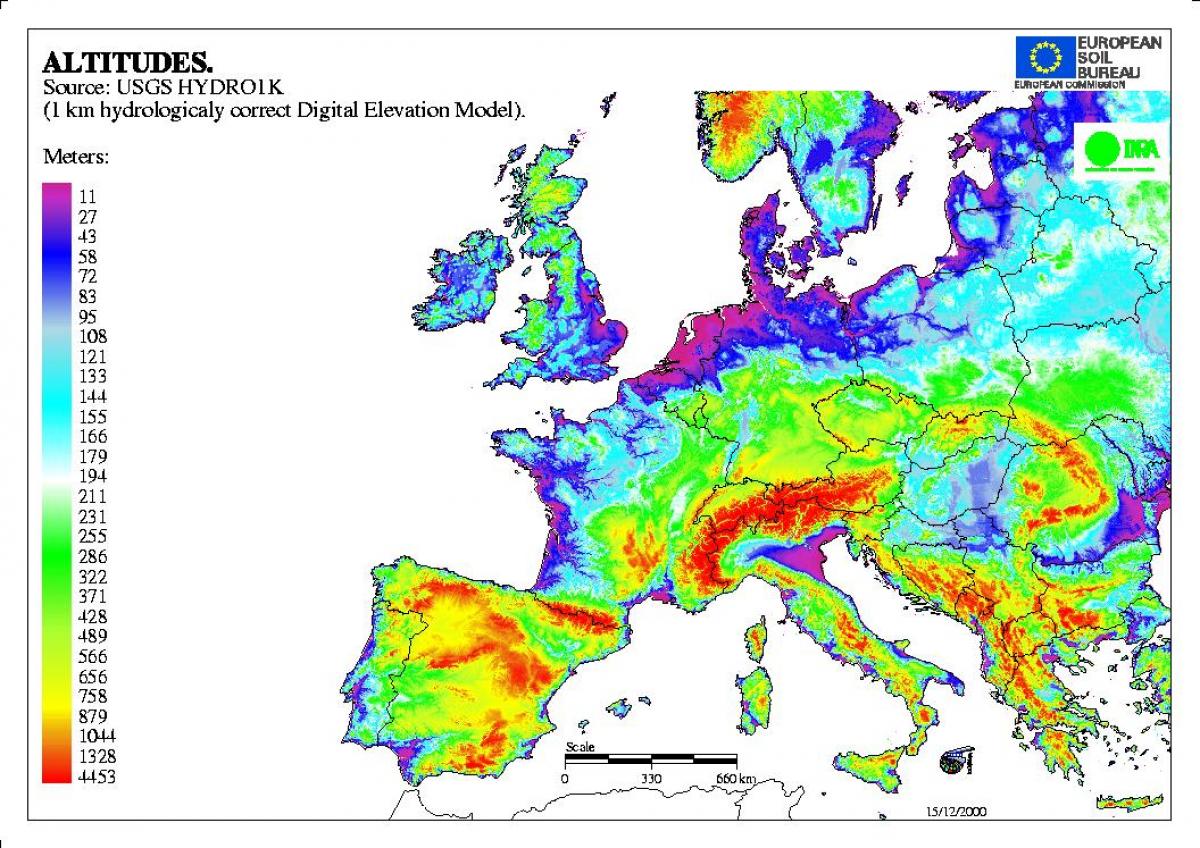 Die Elevation Karte Uk Karte Von Uk Hohe Northern Europe Europa