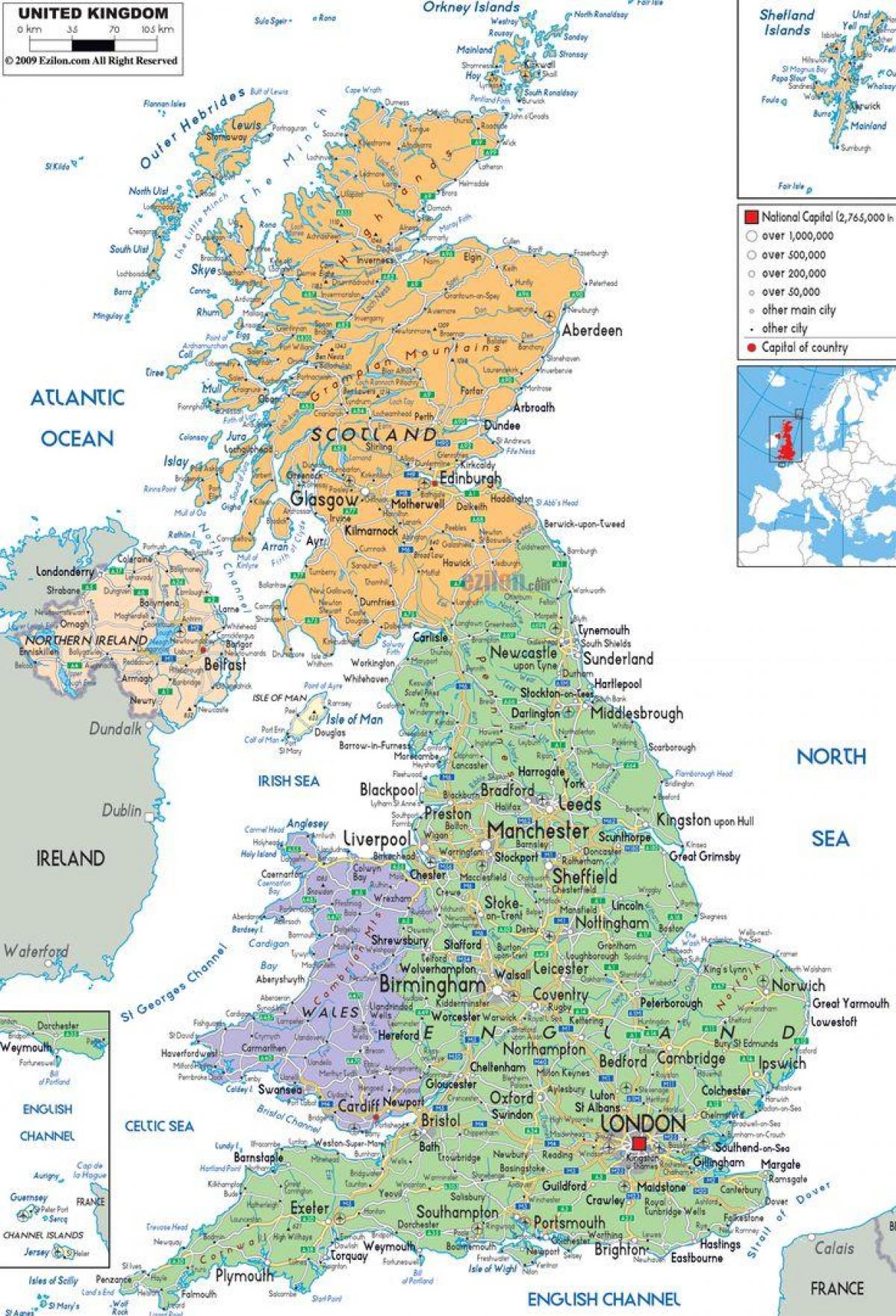 Karte von Universitäten in Großbritannien