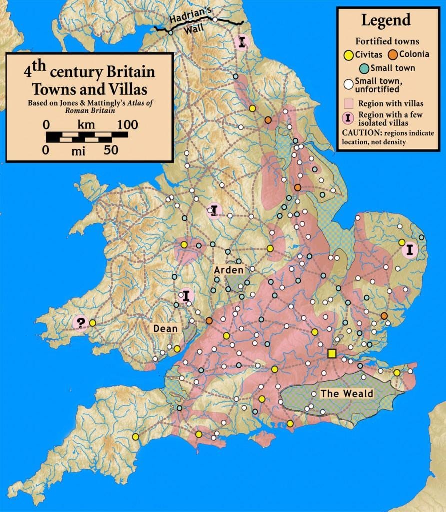 Karte des antiken britannien