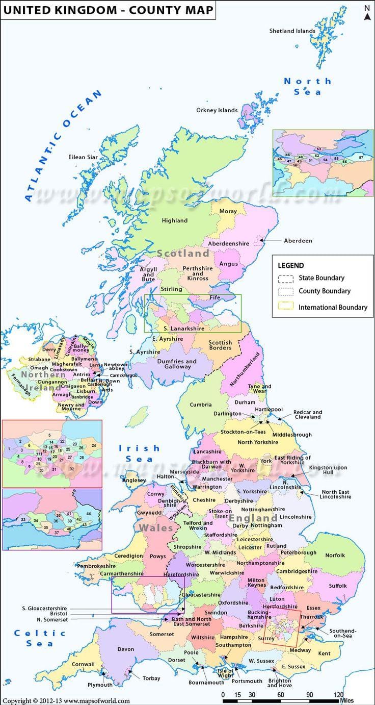 Karte von UK west coast