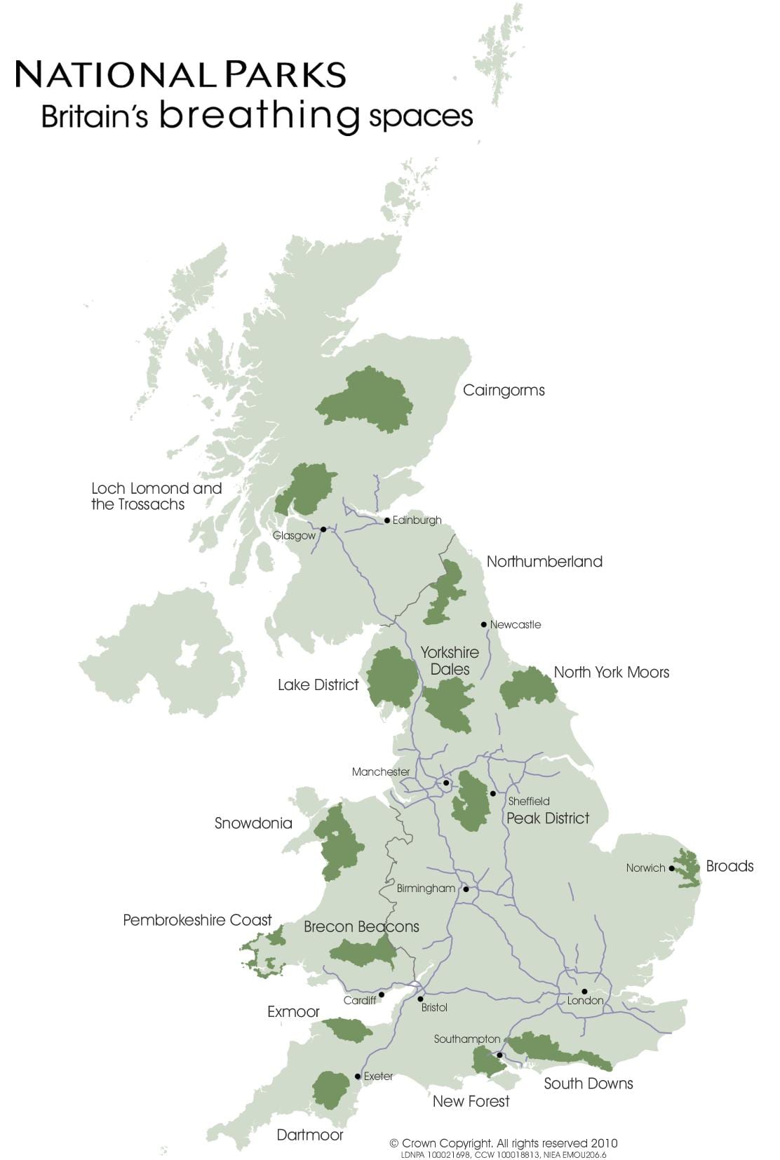Karte von Großbritannien, die zeigen lake district