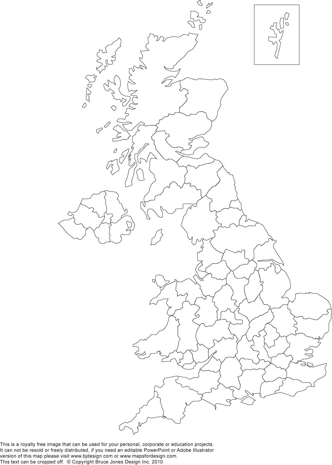 leere Karte von Großbritannien
