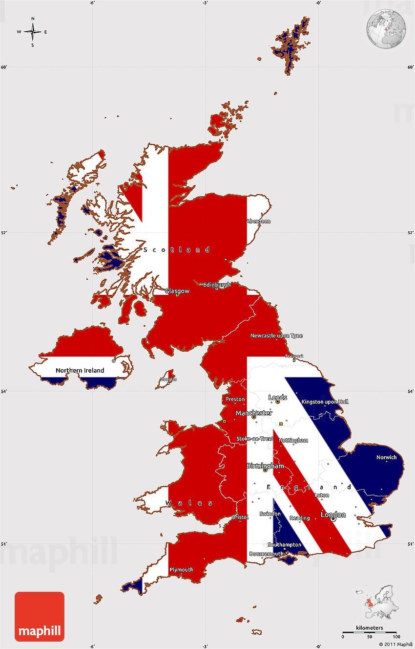 United Kingdom flag map