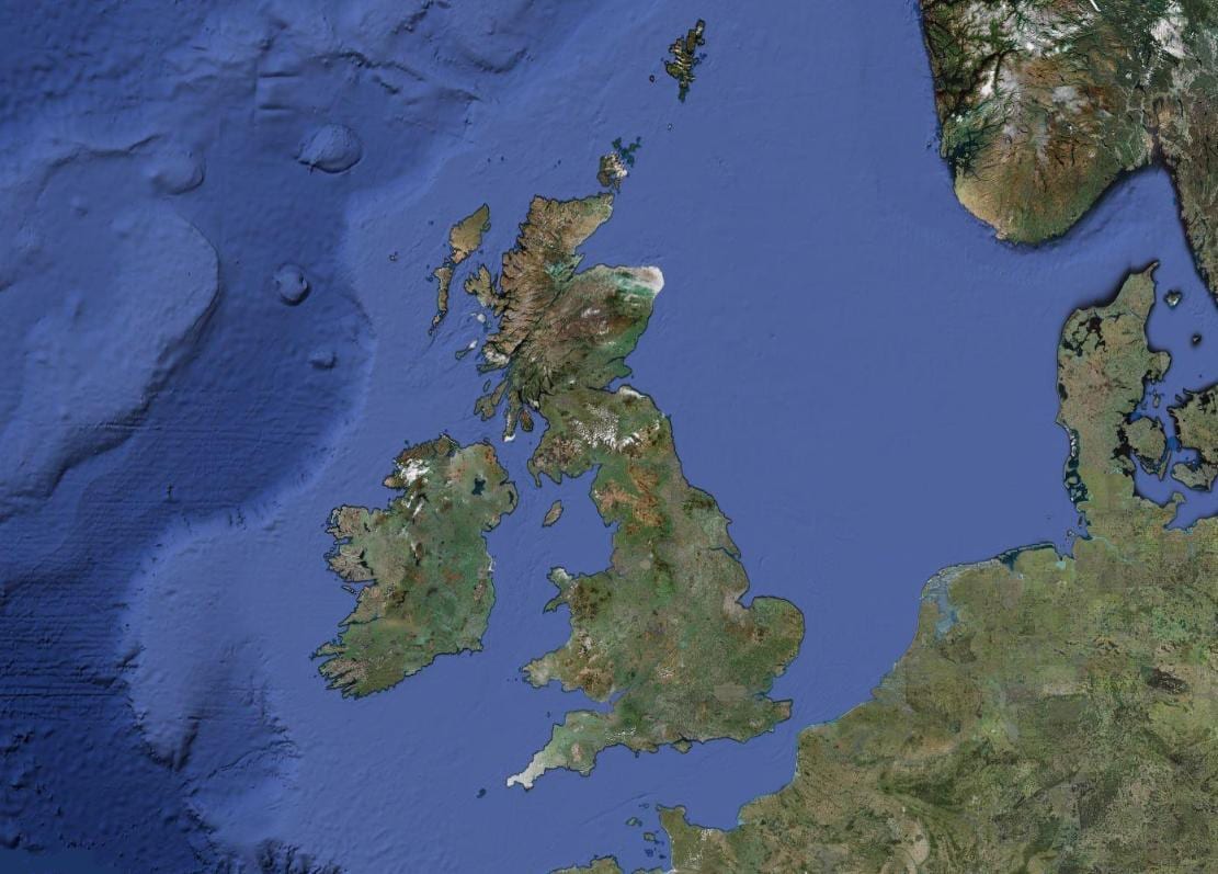 Karte von Großbritannien Wetter