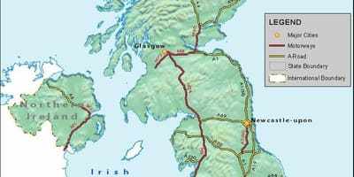 Autobahn-Netzwerk-Karte, Großbritannien