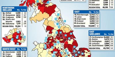 Karte von Großbritannien Einwanderung
