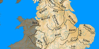 Karte von Großbritannien Flüsse