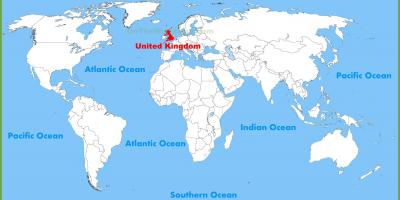 Großbritannien auf einer Karte von der Welt