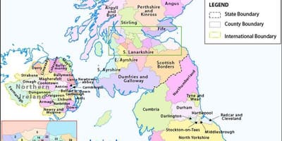 Karte von UK west coast