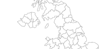 Leere Karte von Großbritannien