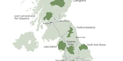 Karte von der UK national parks