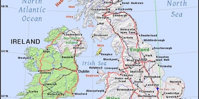 Karte von Großbritannien Norden