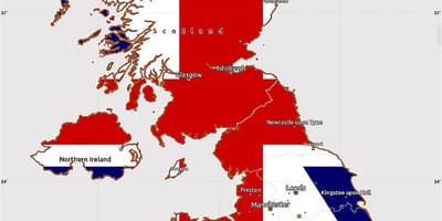 United Kingdom flag map