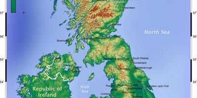 Topografische Karte Großbritannien